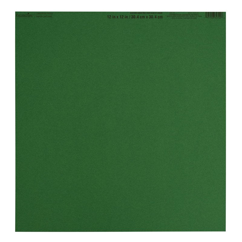 Mossy Green Recollections 12" x 12" Smooth Solid Cardstock Paper - 60 Pack