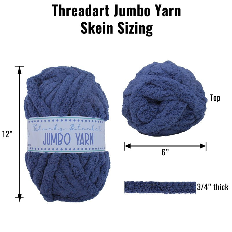 Chunky Chenille Yarn for Hand Knitting - Soft Thick Polyester for Blankets, Pillows & Pet Beds