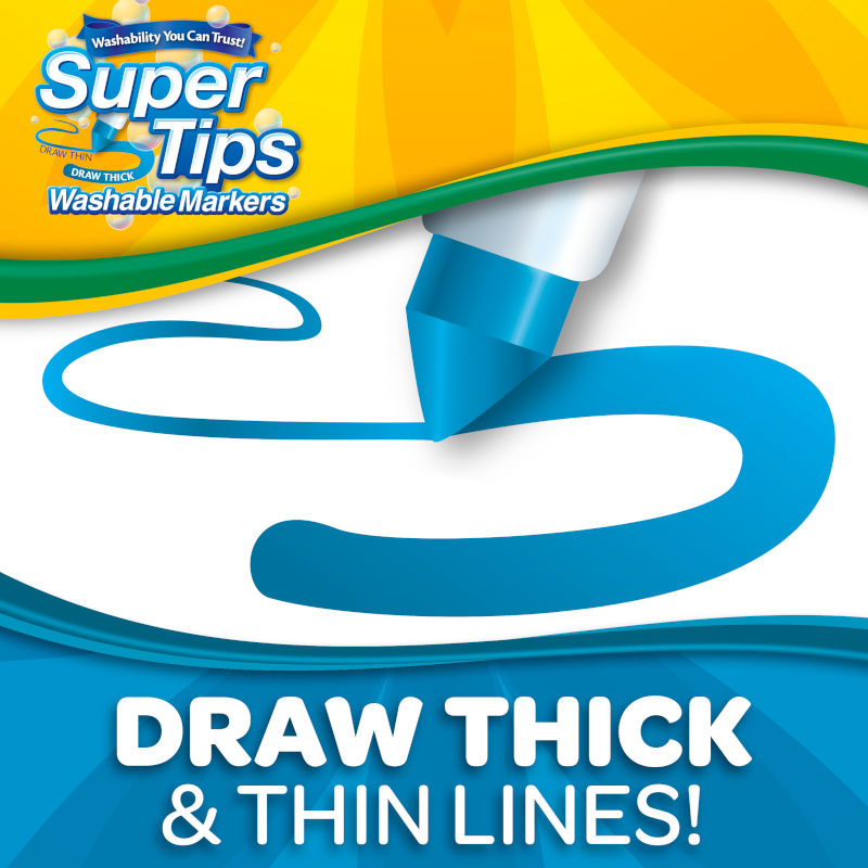 Crayola Super Tips Marker Set 150 Count - Washable Fine & Broad Line Markers for Kids & Adults