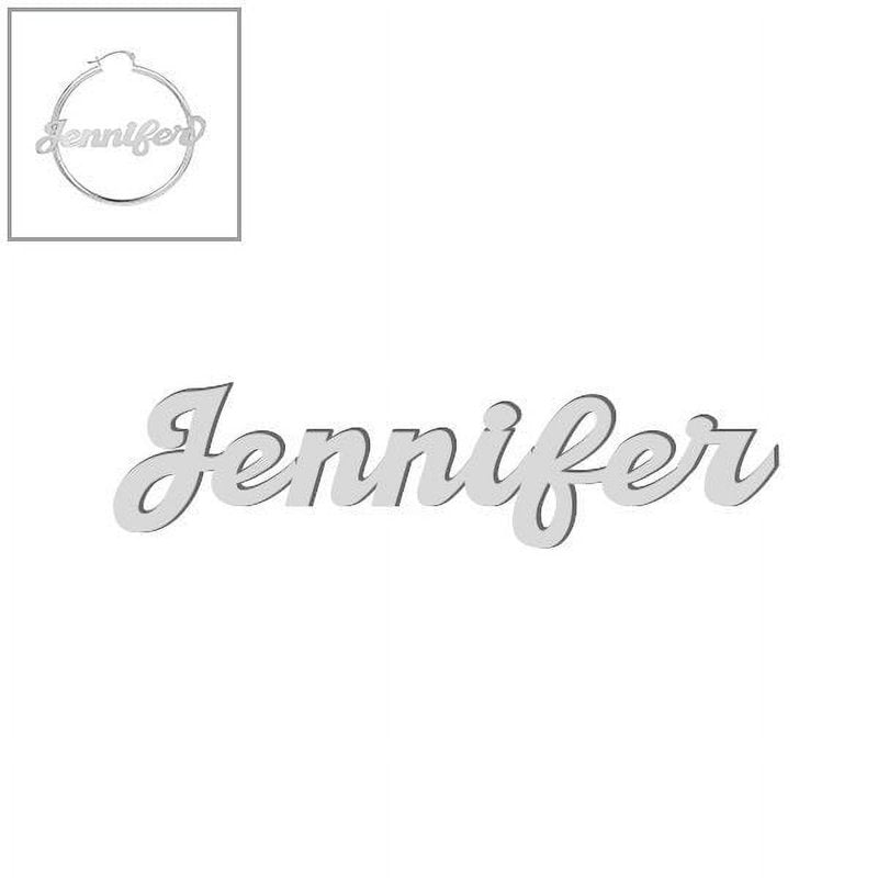 Personalized Script Name Hoop Earrings - Sterling Silver or Gold