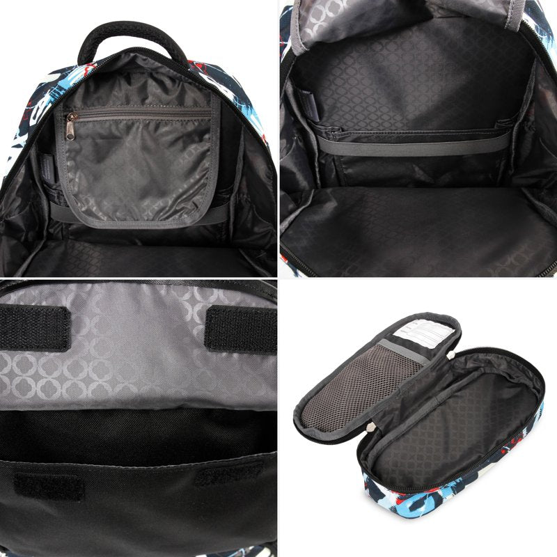 Kids 15-Inch School Backpack with Pencil Case and Reflective Tape