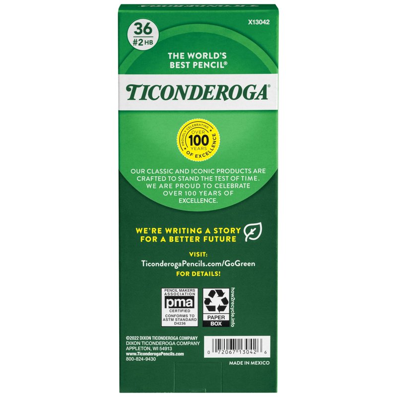 No. 2 Tri-Write Pencils with Eraser - Intermediate Size, Box of 36