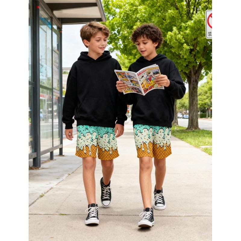 Kids Athletic Performance Shorts Breathable Mesh Quick-Dry Stretch Basketball Active Sweat Shorts