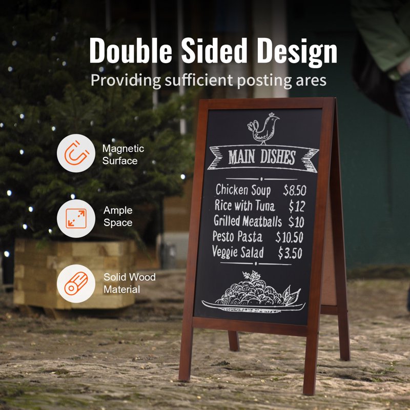 20x40 Inch Pedestal Sign Holder – Menu Display A-Frame Chalkboard Stand