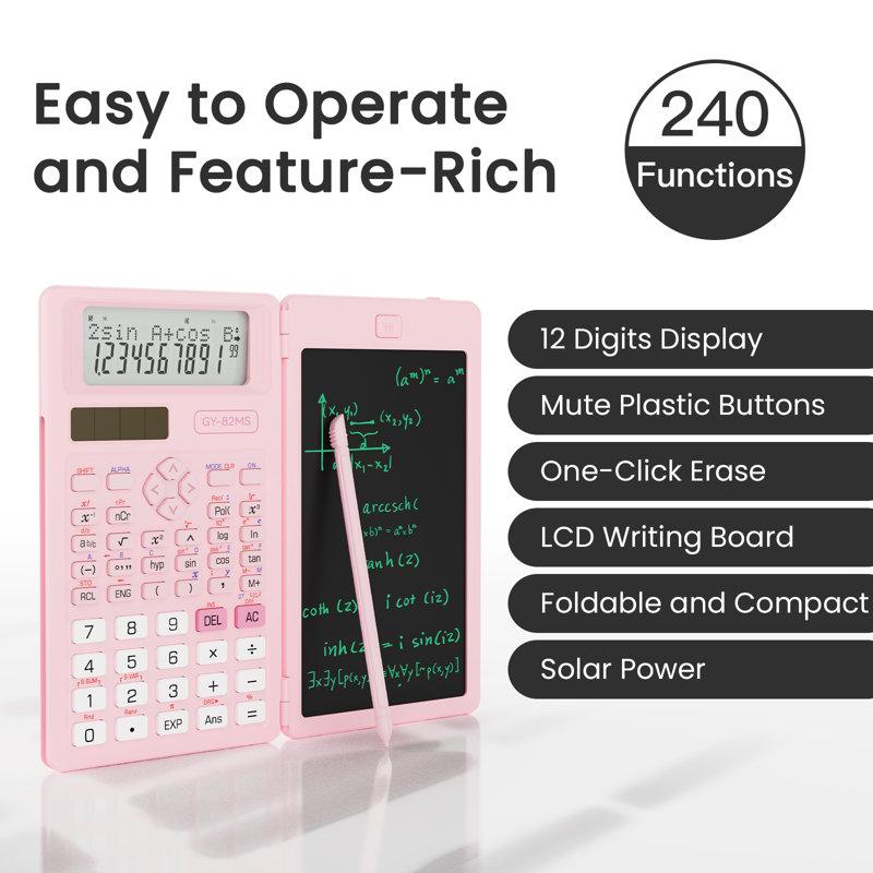 Scientific Calculator with Notepad and Dual-Line Display for Students
