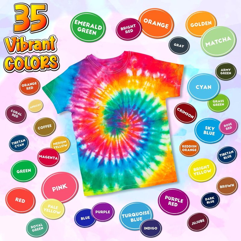 Color Tie Dye Craft Kit with 20 Colors & Accessories for Kids & Adults