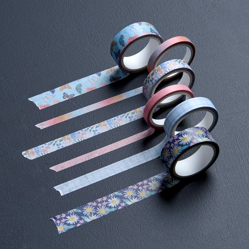 Decorative Butterfly Washi Tape Set - 6 Rolls for Scrapbooking & Crafts