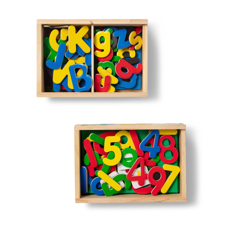 Magnetic Letters and Numbers Set for Kids - 89 Wooden Magnets Educational Toy