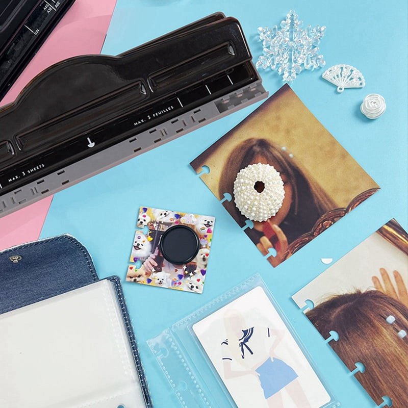 Adjustable 11 Hole Punch Ring Album Paper Cutter for Scrapbooking & DIY