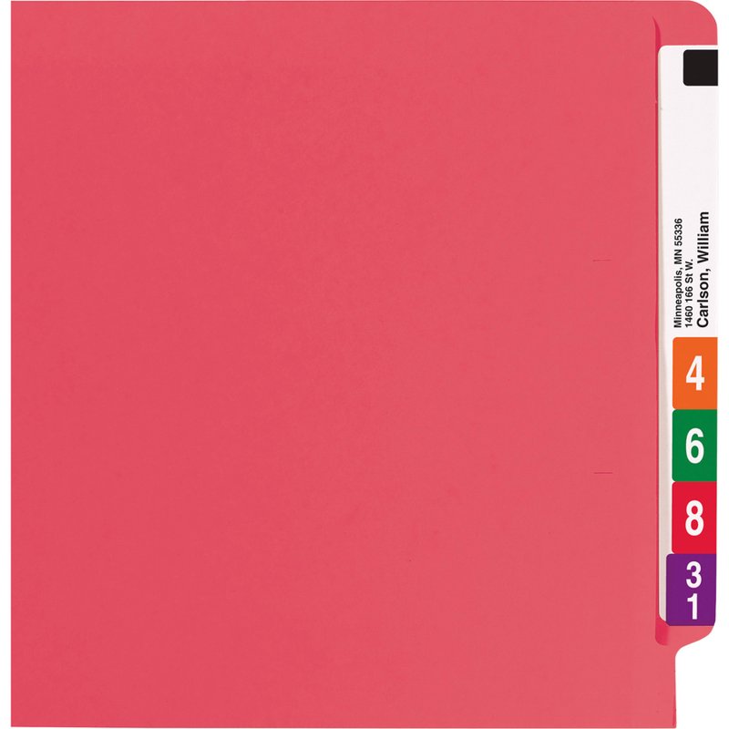 Red Letter Size File Folders with Reinforced End Tabs - 50 Pack