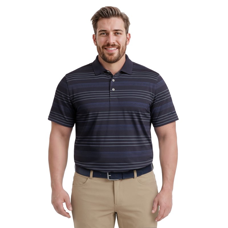 Men's & Big Men's Striped Performance Polo Shirt - Multiple Sizes & Colors