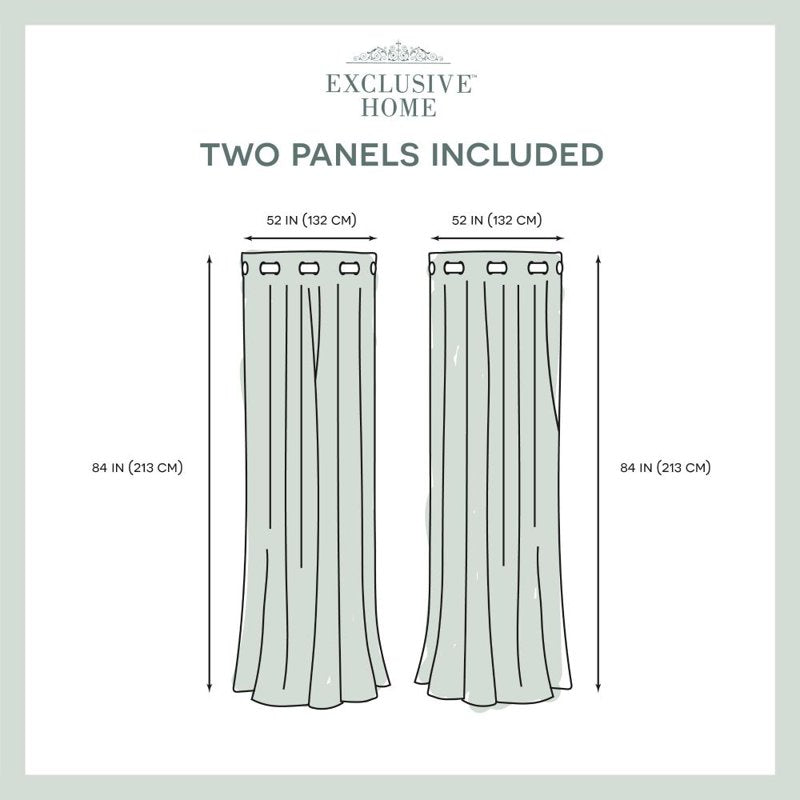 Room Darkening Grommet Top Curtain Panels - Modern Linen Look, 52x84