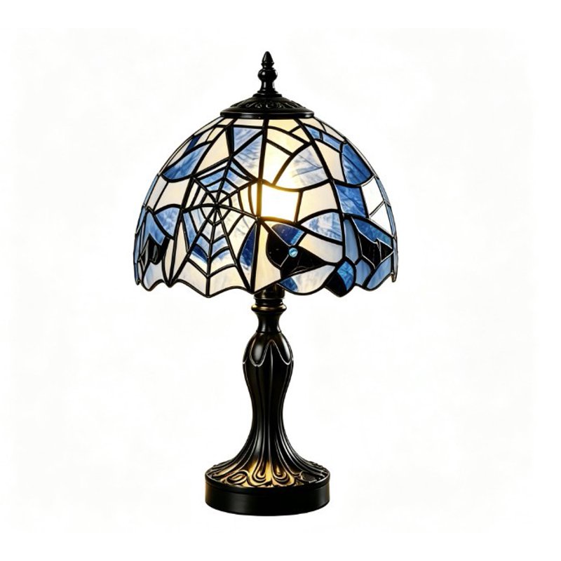 Halloween Stained Glass Table Lamp - Witch Hat Design, Soft Lighting, 11.8 Inch Resin Base