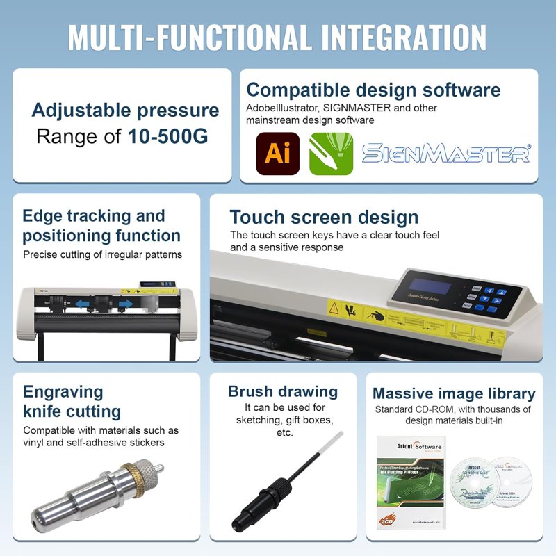 Vinyl Cutter Plotter Machine with Signmaster Software & LCD Display for Custom Designs