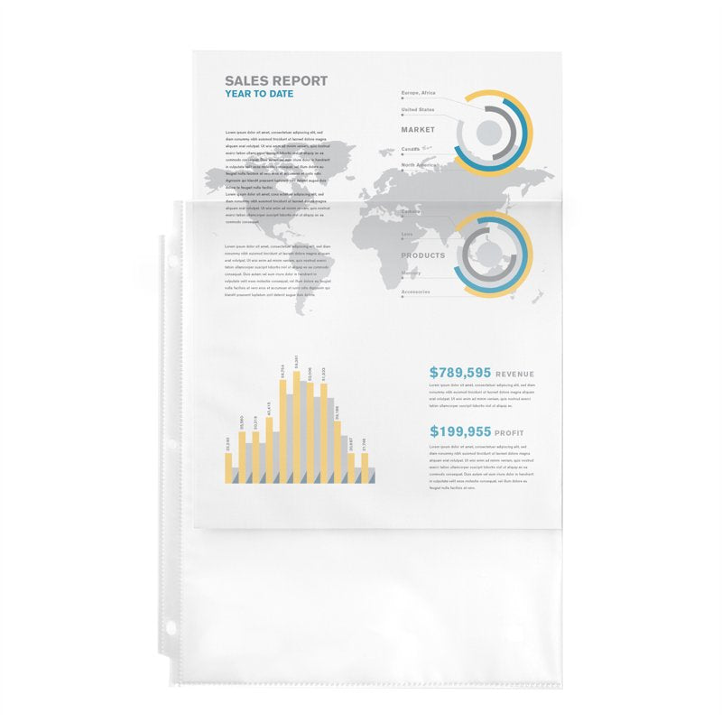 Clear Sheet Protectors for 3 Ring Binders - Pack of 10 - Top Load, Acid-Free Polypropylene