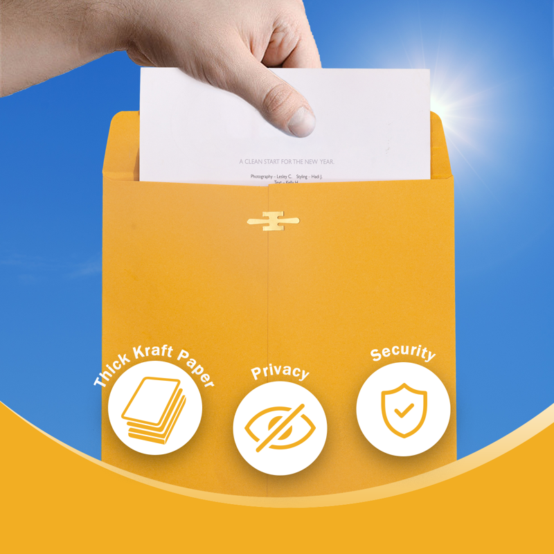 6x9 Clasp Envelopes Pack of 100 - Heavy Kraft Manilla Mailing Envelopes