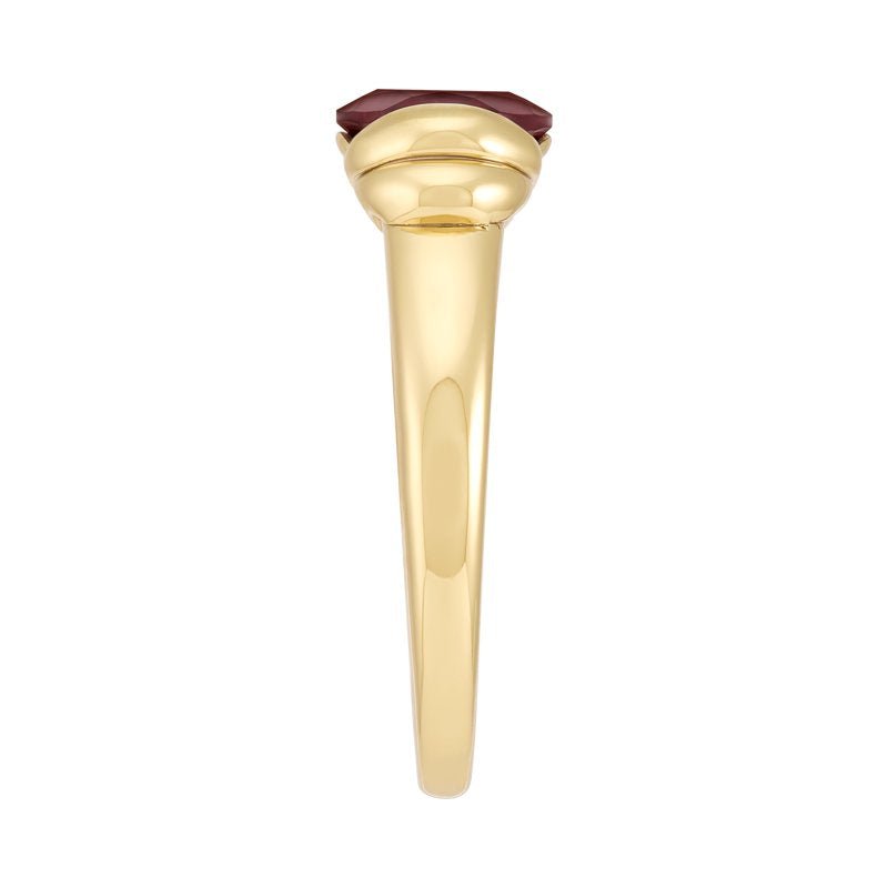 Oval Garnet Ring in 14K Gold Plated Sterling Silver - Elegant Gift Jewelry
