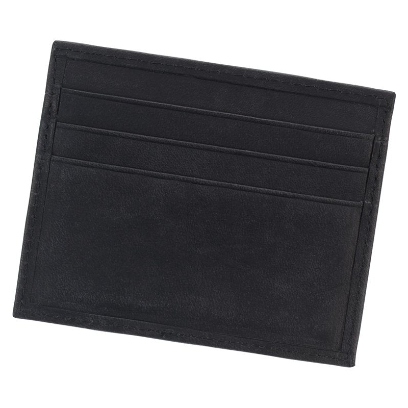 Men's Leather RFID Blocking Cross Wallet with Removable ID Window - Black