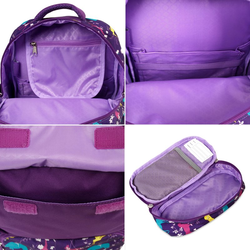 Kids' 15-Inch School Backpack with Pencil Case - Safari Pattern