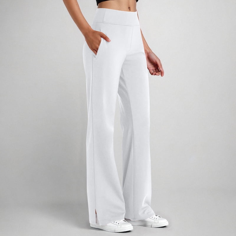 Women's Wide-Leg Athletic Pants with Pockets and Elastic Waist for Workout and Casual Wear