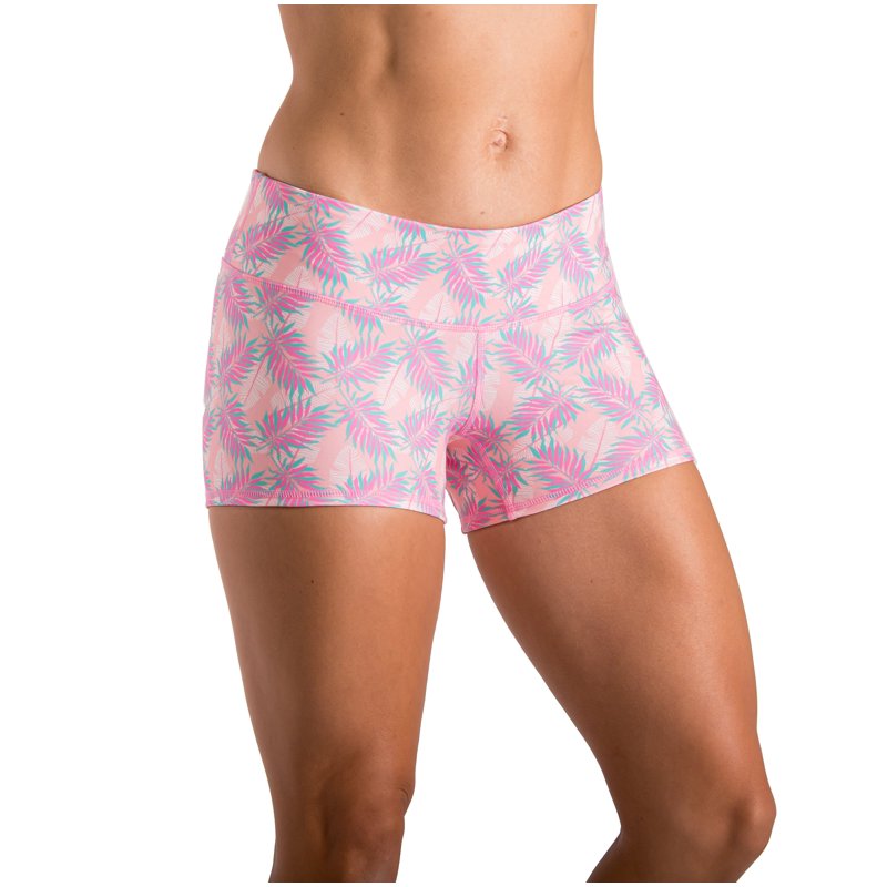 Tough Mode Women’s 3” Athletic Running Shorts – Pink Leaf XS