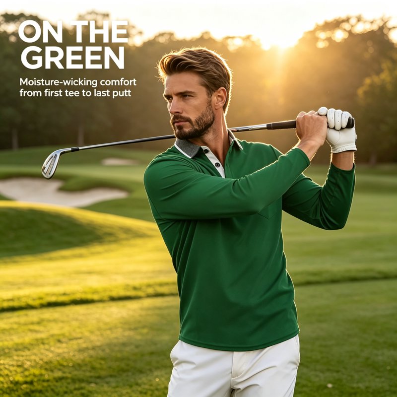 Men's Quick Dry Golf Polo Shirt Business Casual Collared Tee
