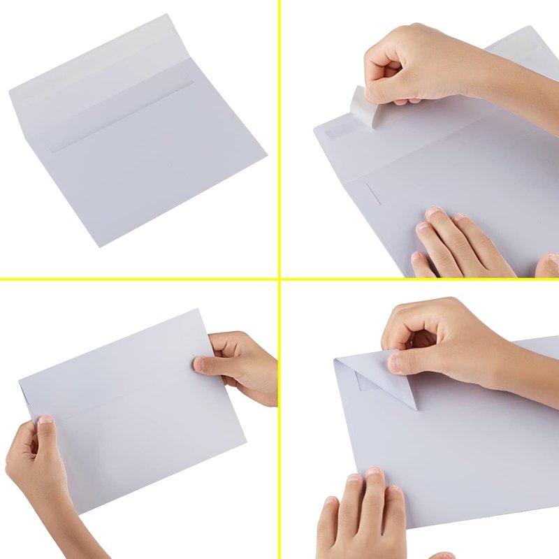 5x7 White Envelopes 50 Pack - Self Seal Invitation & Greeting Card Envelopes