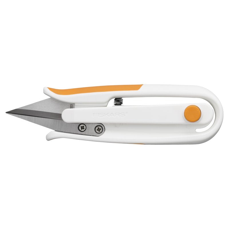 Fiskars 5" Ambidextrous Thread Snips - Stainless Steel, White, Spring-Action