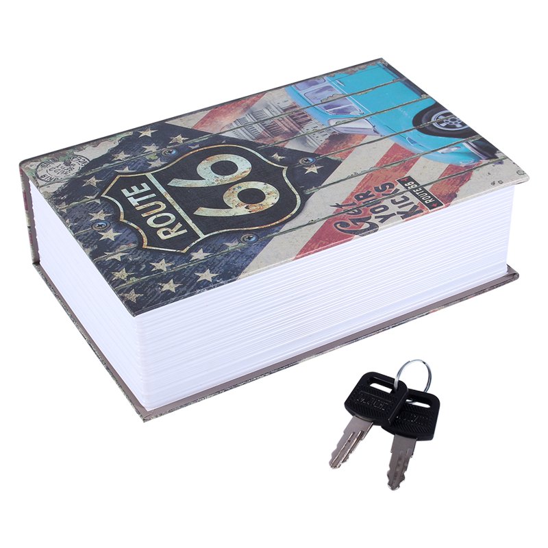 Mini Book Safe Cash Jewelry Security Lock Box - Diversion Safe with Key