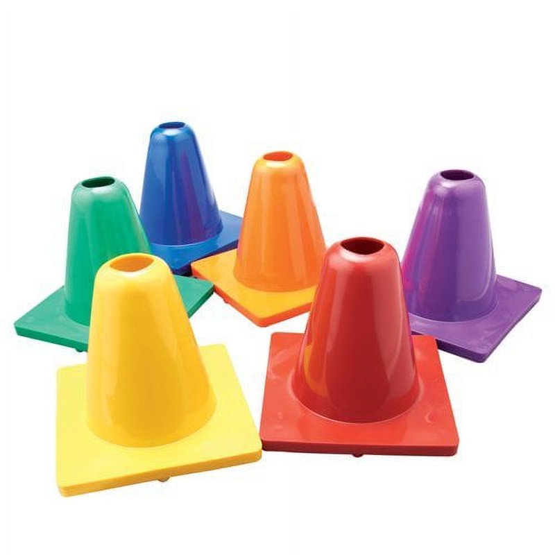 6-Inch PVC Game Cones Set for Sports, School, and Outdoor Activities