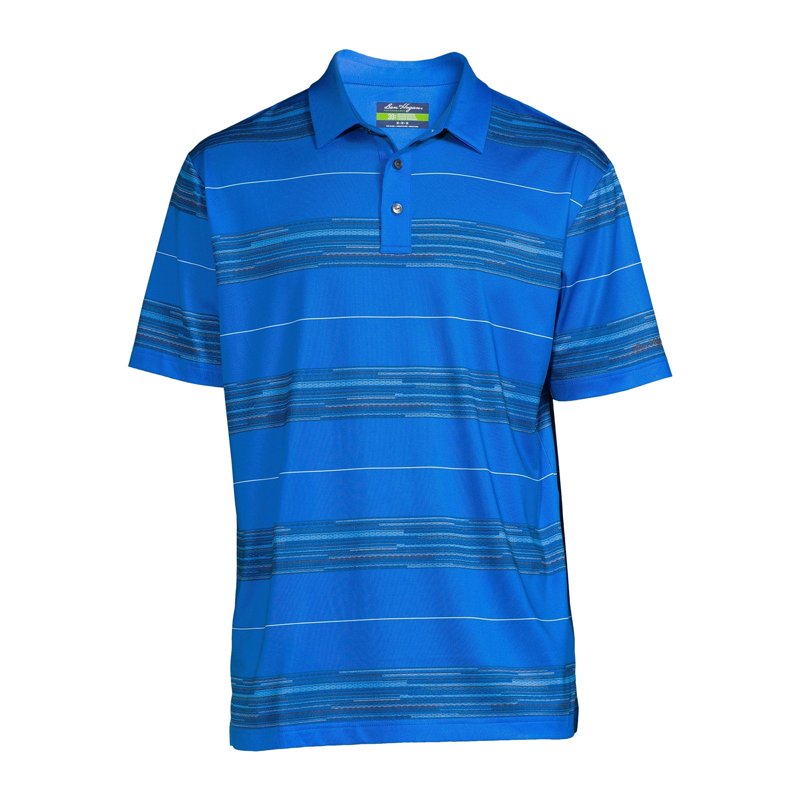 Ben Hogan Men’s & Big Mens Stripe Polo Shirt - Light Blue 2XL