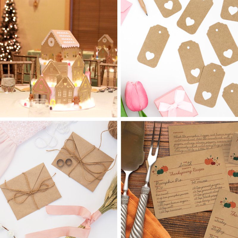 Heavyweight Kraft Cardstock Sheets 8.5 x 11 Inches - 30 Pack for Crafts & Invitations