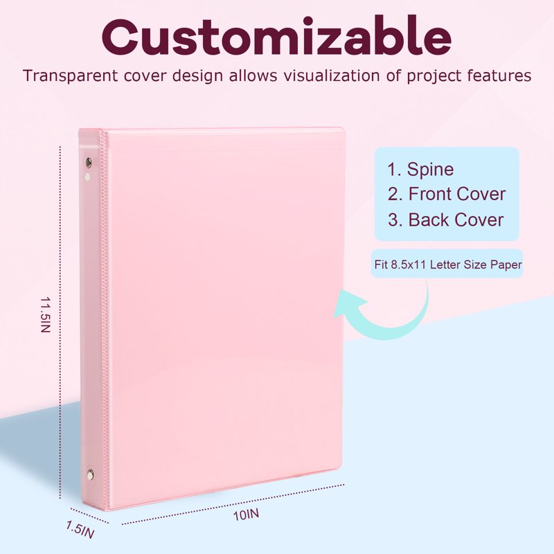 8-Piece 1 Inch Binder and Dividers Organizer Set - Holds 200 Sheets, Letter Size