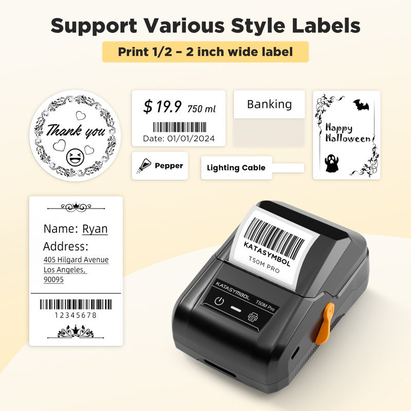Bluetooth Label Maker Machine with 3 Tapes for Home Office - SUPVAN T50M Pro