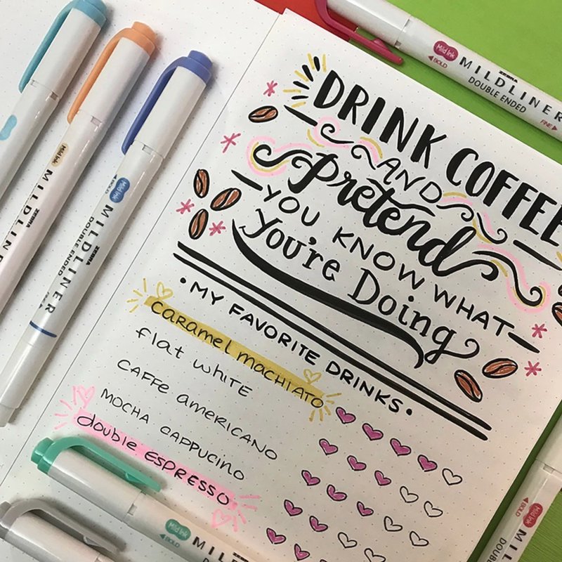 Double Ended Art Marker for Drawing and Highlighting - Blue