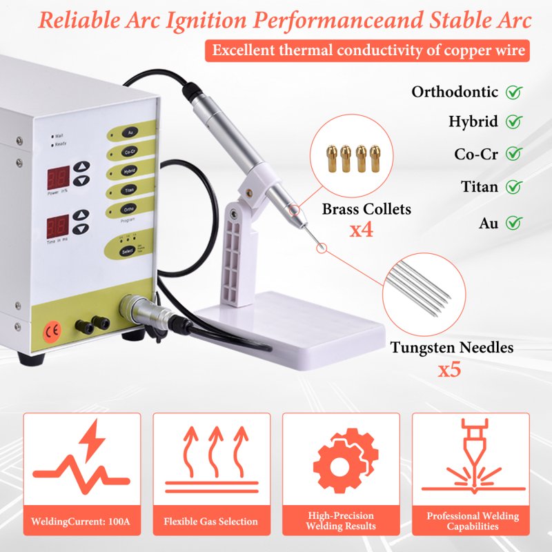 Portable Jewelry Welder Kit 110V 100A for Gold Silver Copper Repair