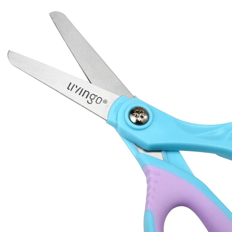 Kids Safety Scissors Set - 4-Pack 5.5-Inch Rounded Tip Craft & School Scissors