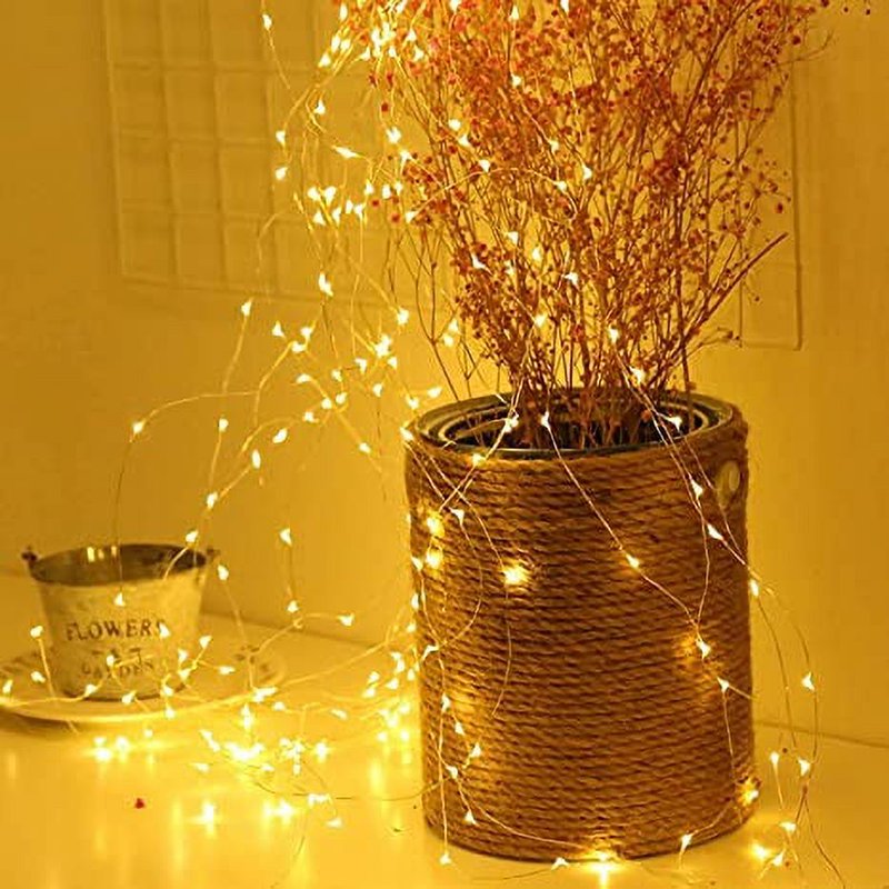 Solar Waterfall String Lights 10 Strands 100 LED Copper Wire Fairy Lights Waterproof
