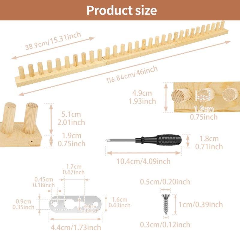 46-Inch Adjustable Chunky Knitting Loom for DIY Blankets & Crafts