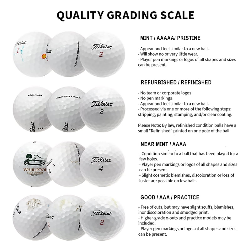 Recycled Yellow Golf Balls 30 Pack - Assorted Brands & Styles