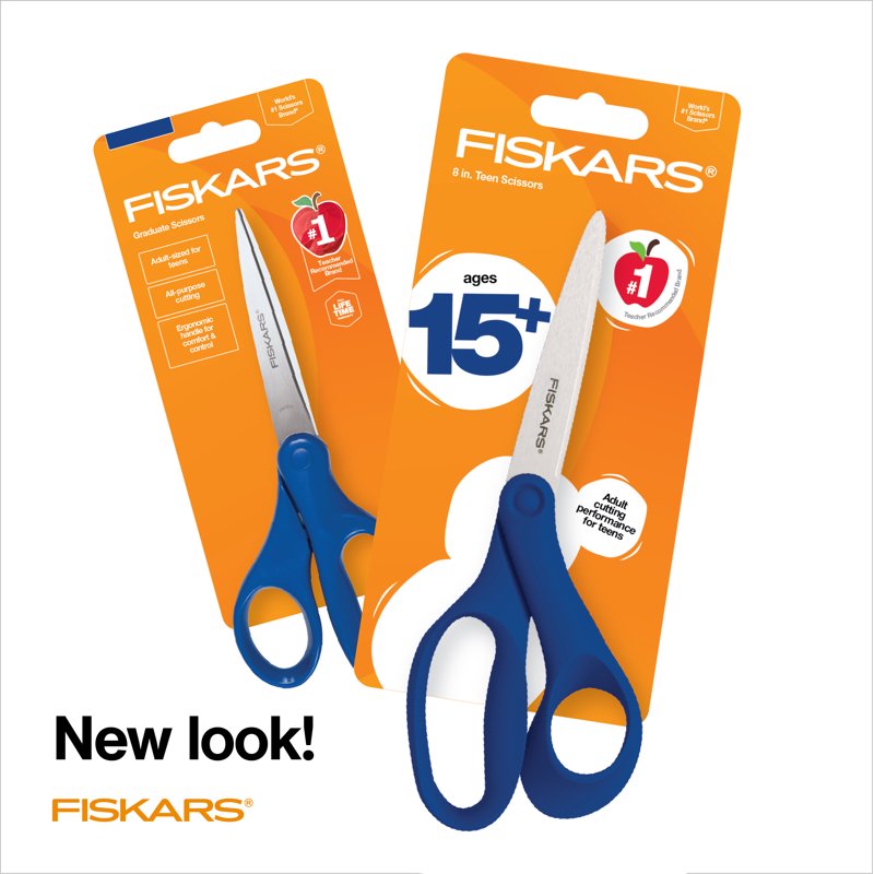 2 Pack School & Office Scissors - 8-Inch Pointed Metal Cutting Tools