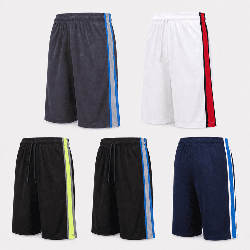 Men's 5-Pack Athletic Mesh Shorts - Moisture-Wicking Gym & Basketball Shorts