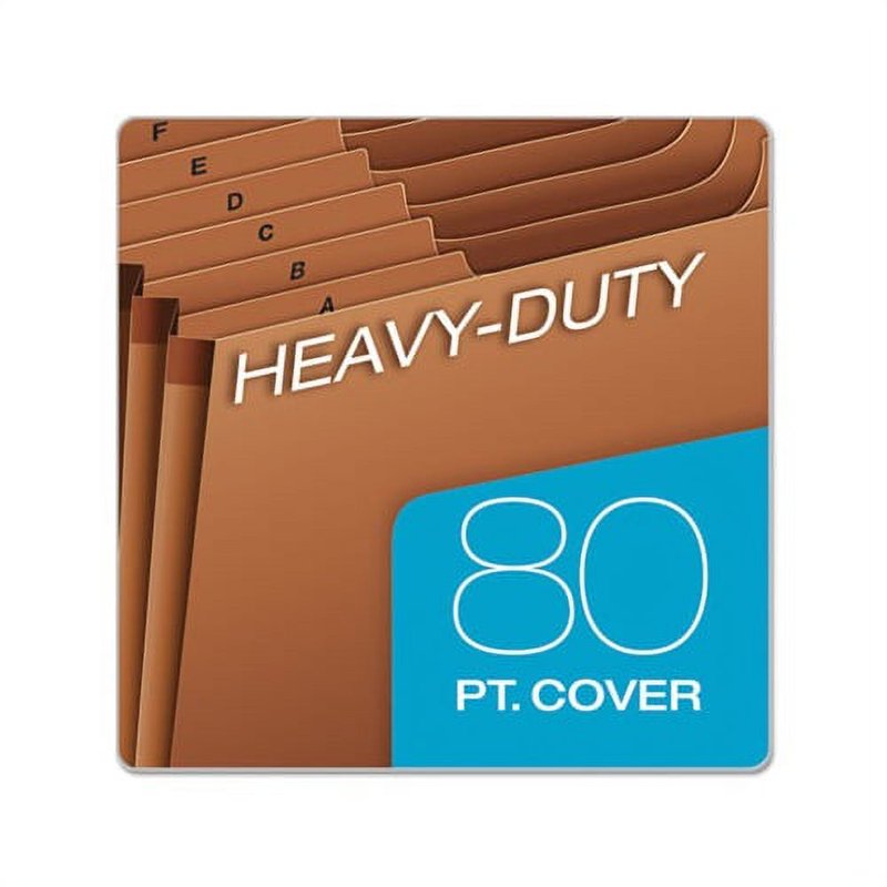 Heavy-Duty Expanding File Folder with 21 Pockets and Tab - Brown