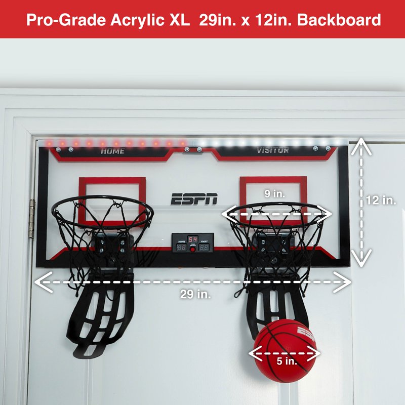 2-Player Pro Dual Basketball Hoop Set with LED Scoreboard and Mini Balls