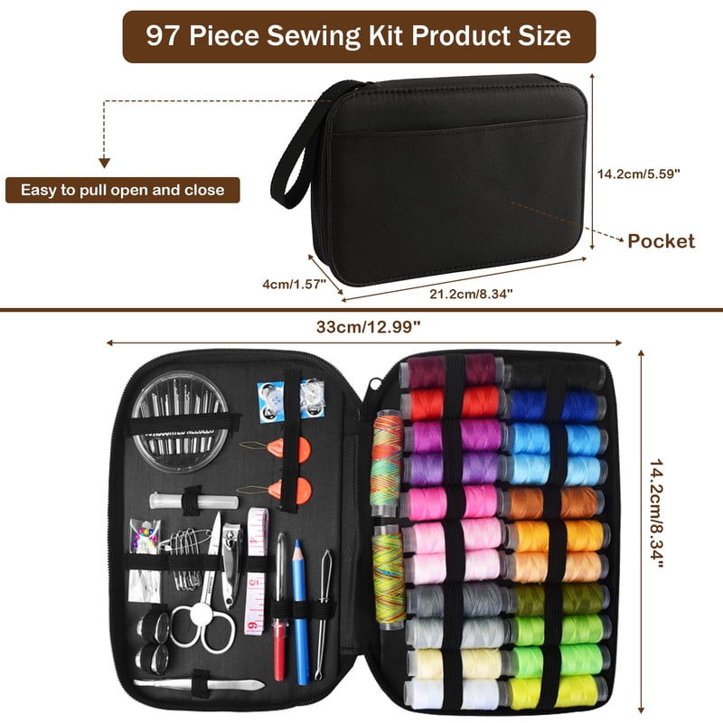 Travel Sewing Kit for Adults & Beginners Portable Hand Repair Supplies Compact