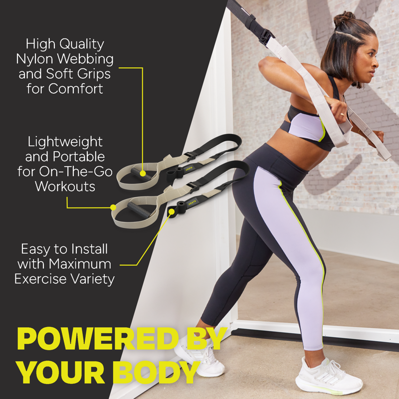 Bodyweight Training Straps with Door Anchors - 2 Pack for Full-Body Workouts