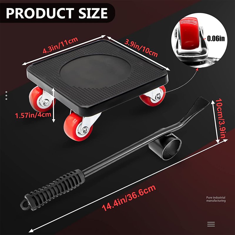 Heavy Duty Furniture Mover Tool Set - 880lb Appliance & Sofa Lifter with Universal Wheels