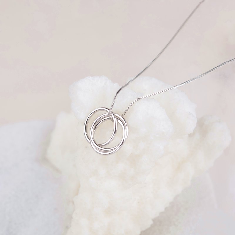 Sterling Silver Family Necklace - Grandmother, Mother, Daughter Gift