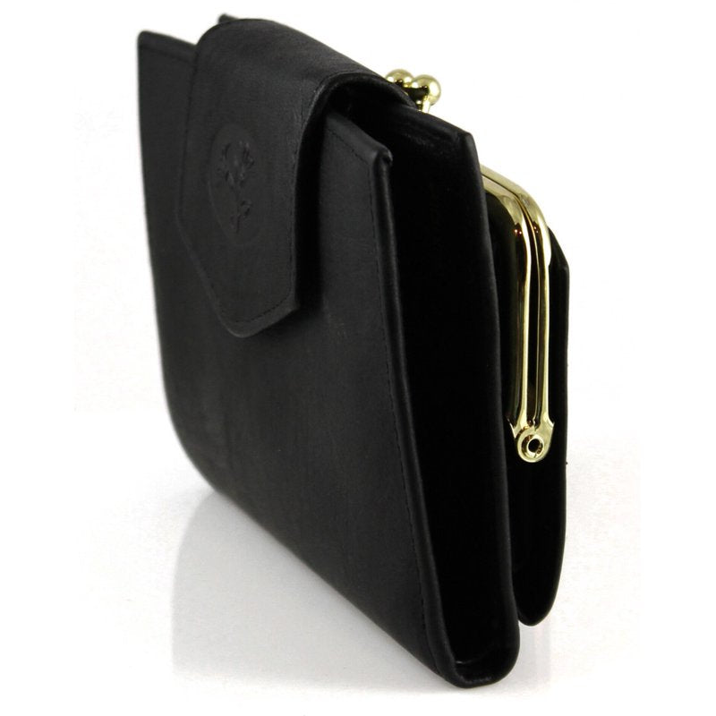Women's Leather Cardholder Wallet with Multiple Card Slots and ID Window