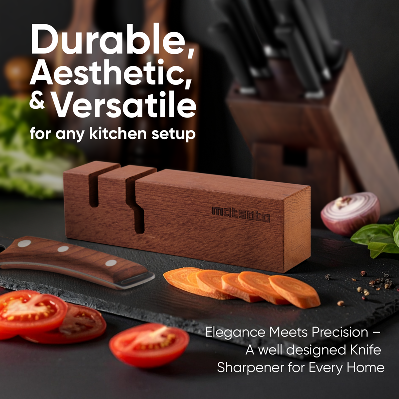 Knife Sharpener & Scissor Sharpener 2-in-1, Professional Japanese Kitchen Tool